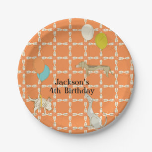Assiettes En Carton Plaques d'anniversaire Orange pour enfants