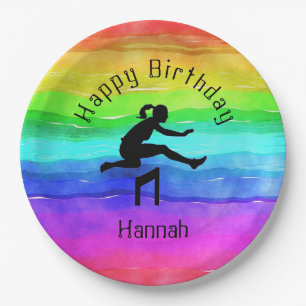 Assiettes En Carton Plaques d'aquarelle arc-en-ciel