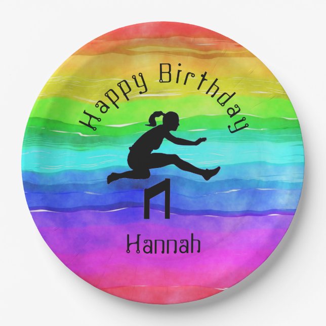 Assiettes En Carton Plaques d'aquarelle arc-en-ciel (Devant)