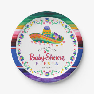 Assiettes En Carton Plaques de Baby shower colorées Sombrero Fiesta
