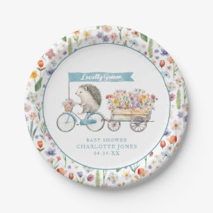 Assiettes En Carton Plaques de Baby shower de hérisson bleu - Cultivée