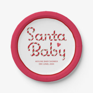 Assiettes En Carton Plaques de Baby shower de Noël pour bébé père Noël