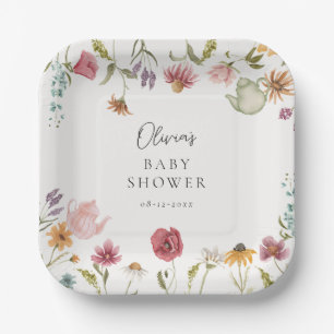 Assiettes En Carton Plaques de Baby shower de thé floral