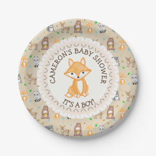 Assiettes En Carton Plaques de Baby shower personnalisées Bois Thème