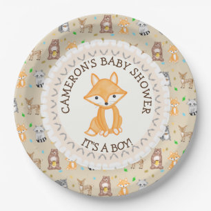 Assiettes En Carton Plaques de Baby shower personnalisées Bois Thème