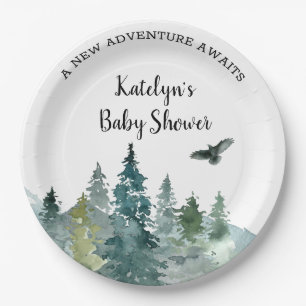 Assiettes En Carton Plaques de Baby shower Rustique Adventure