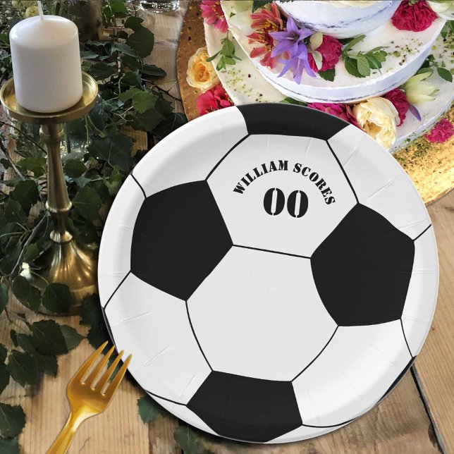 Assiettes En Carton Plaques de balle de football et de football avec n (Créateur téléchargé)