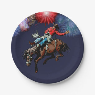 Assiettes En Carton Plaques de cavalier de rodéo de Western Party
