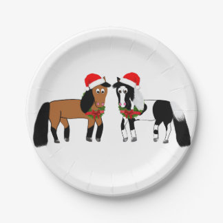 Assiettes En Carton Plaques de Cheval de Noël