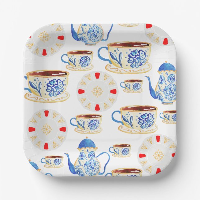 Assiettes En Carton Plaques de fête conçues par Tea Party (Recto)