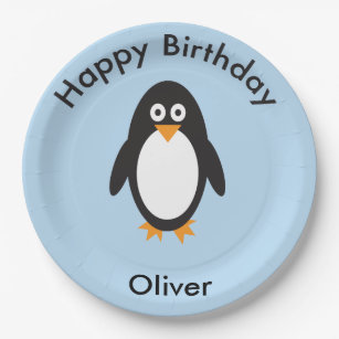 Assiettes En Carton Plaques de fête d'anniversaire à thème Penguin