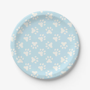 Assiettes En Carton Plaques de fête d'anniversaire chiot empreintes de