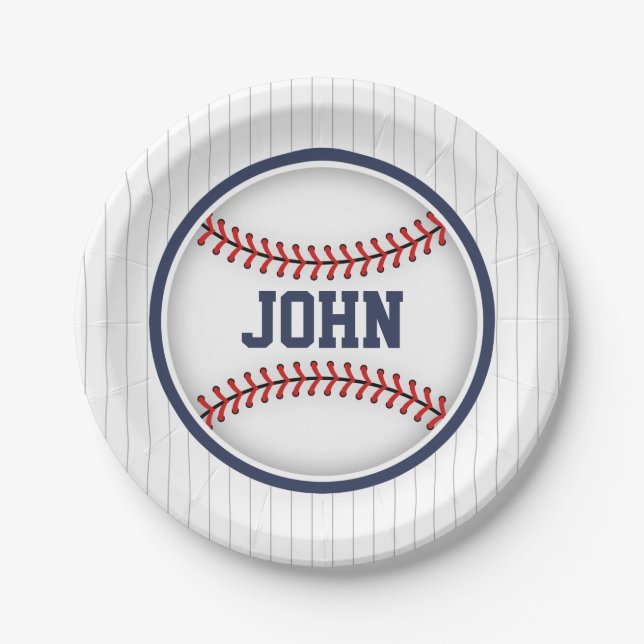 Assiettes En Carton Plaques de fête d'anniversaire de base-ball (Devant)
