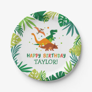 Assiettes En Carton Plaques de fête d'anniversaire de Dinosaur