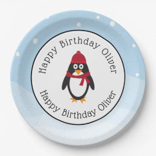 Assiettes En Carton Plaques de fête d'anniversaire de pingouin pour l