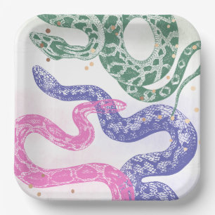 Assiettes En Carton Plaques de fête d'anniversaire de serpent