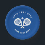 Assiettes En Carton Plaques de fête d'anniversaire du Padel Tennis Per<br><div class="desc">Tennis de Padel personnalisé, assiettes de fête d'anniversaire. Design sportif amusant avec texte personnalisé, nom, souhaits, etc.Racket croisé et tirage de balle de tennis pour club, tournoi, soirées d'anniversaire pour enfants, baby shower etc.Créez votre propre vaisselle jetable. Graphiques sportifs pour joueurs de padel, enfants (garçon ou fille), entraîneur, entraîneur, ventilateurs,...</div>