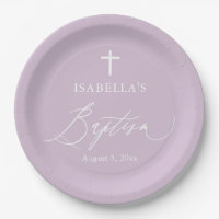 Plaques de fête de baptême de fille de croix blanc