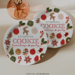 Assiettes En Carton Plaques de fête de décoration de biscuits de Noël
