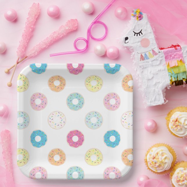 Assiettes En Carton Plaques de fête de Donut (Fête)
