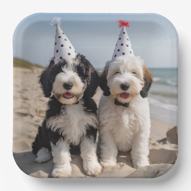 Assiettes En Carton Plaques de fête de Doodle (Recto)