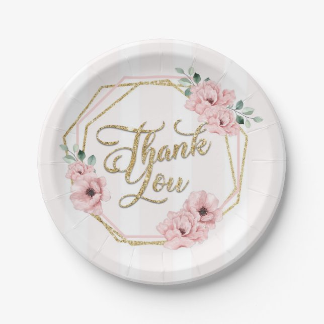 Assiettes En Carton Plaques de fête de filles pour bébés douces (Devant)