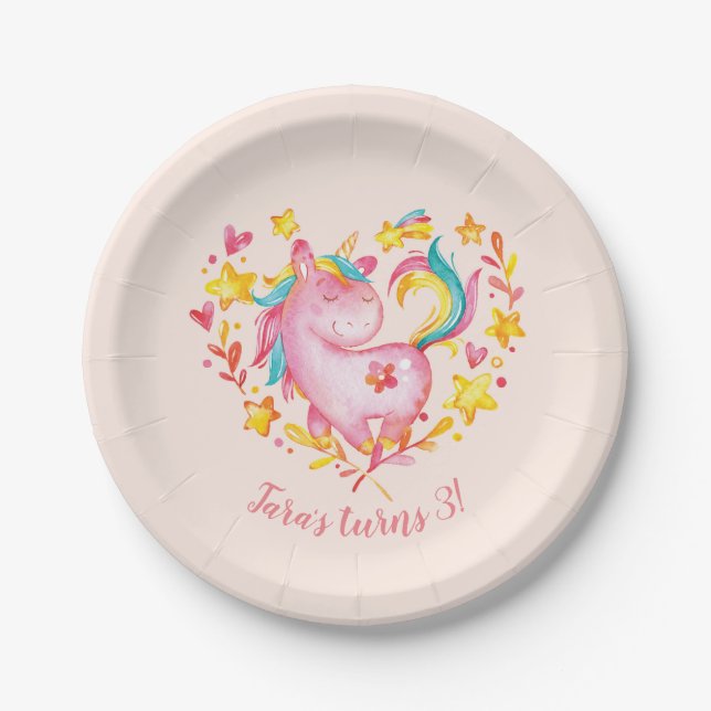 Assiettes En Carton Plaques de fête de l'arc-en-ciel personnalisées (Devant)