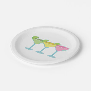 Assiettes En Carton Plaques de fête de lunettes Margarita blanche
