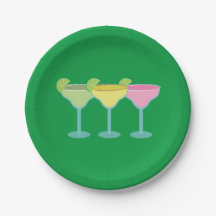 Plaques de fête de verres Margarita verte