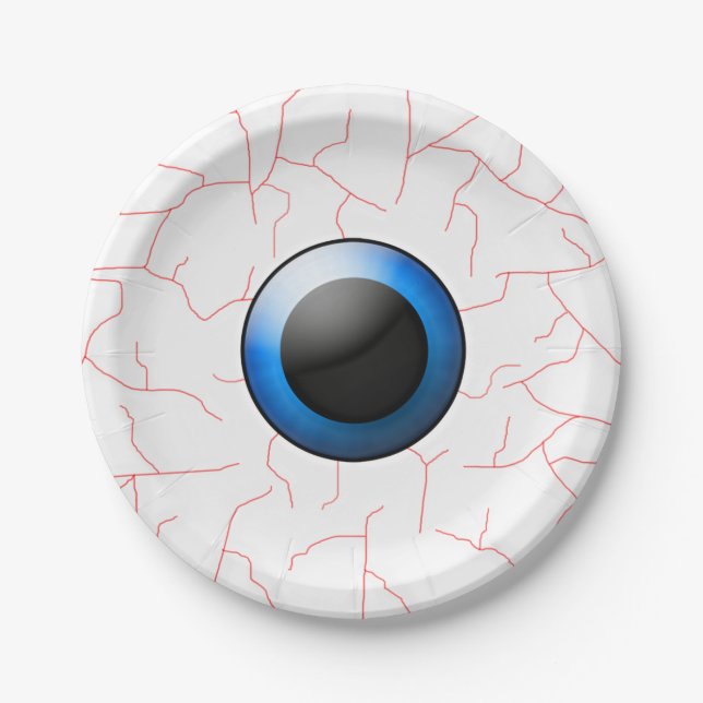 Assiettes En Carton Plaques de fête d'Halloween Eyeball Creepy (Devant)