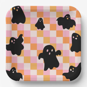 Assiettes En Carton Plaques de fête d'Halloween Girls Retro