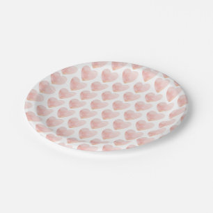 Assiettes En Carton Plaques de fête du coeur rose