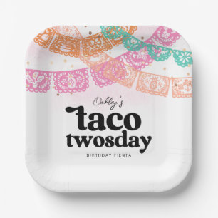 Assiettes En Carton Plaques de fête du Twosday Taco