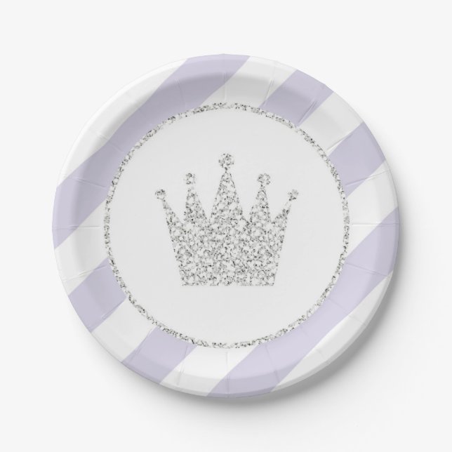 Assiettes En Carton Plaques de la Couronne Princess and Silver (Devant)