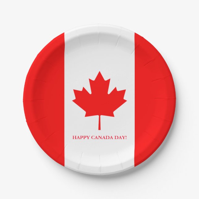 Assiettes En Carton Plaques de la fête du drapeau canadien pour la fêt (Devant)