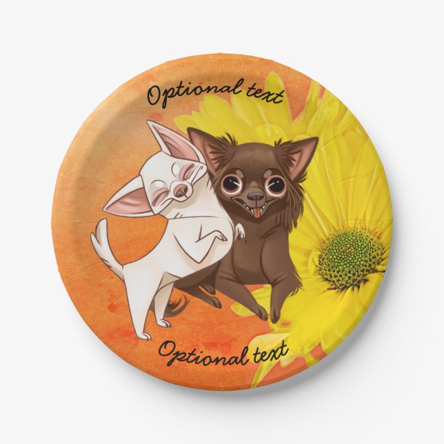 Assiettes En Carton Plaques de la partie papier du Chihuahua (Devant)