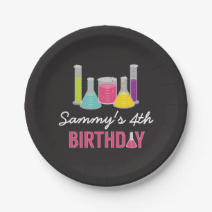 Assiettes En Carton Plaques de la soirée scientifique en rose