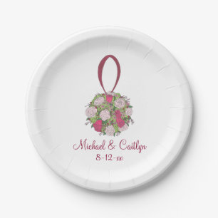 Assiettes En Carton Plaques de Mariage à bouquet floral à fleurs perso