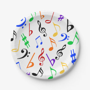 Assiettes En Carton Plaques de musique - Coloré : 369