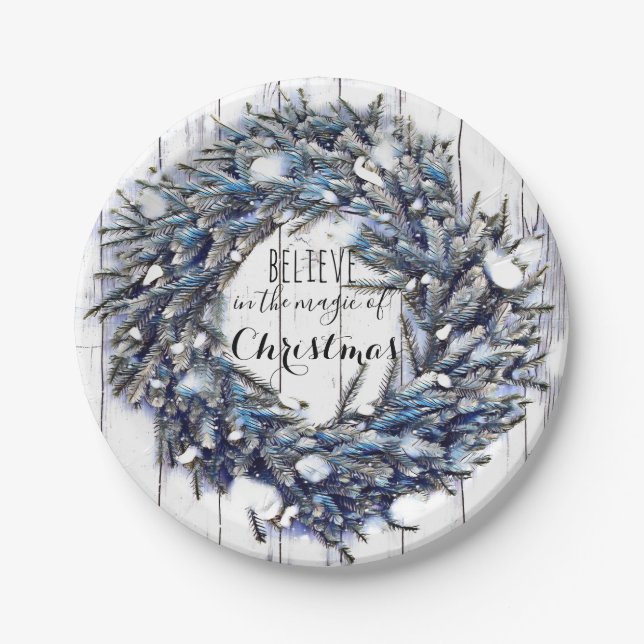Assiettes En Carton Plaques de Noël magique (Devant)