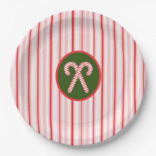 Assiettes En Carton Plaques de Noël/menthe poivrée