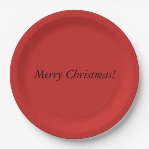 Assiettes En Carton Plaques de Noël rouges