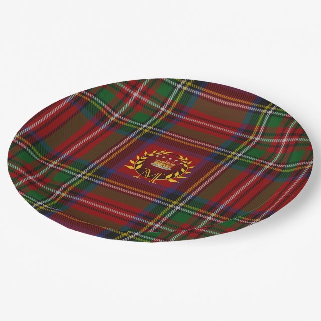 Assiettes En Carton Plaques de Noël Tartan Zazzle (Angle)