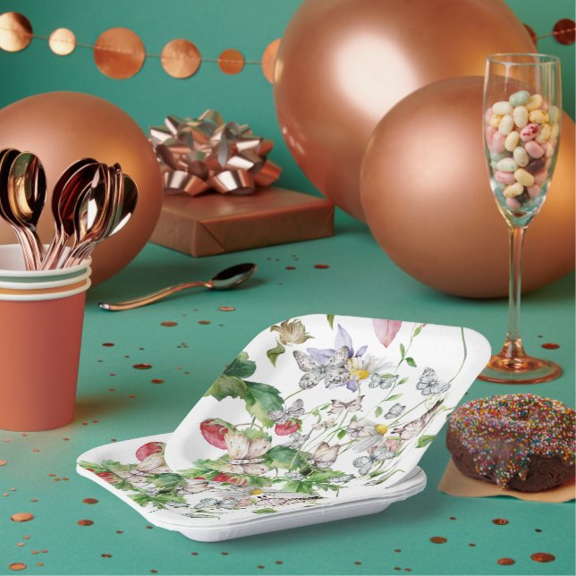 Assiettes En Carton Plaques de papier (Multi)