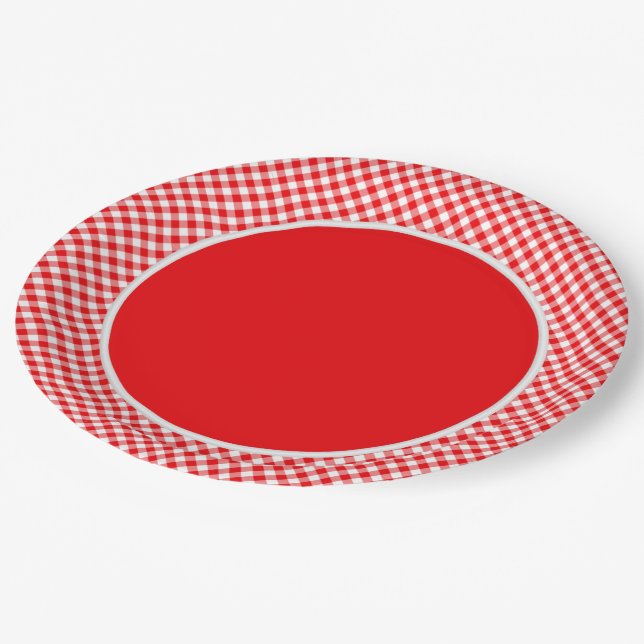 ASSIETTES EN CARTON PLAQUES DE PAPIER 5 ROUGES CHEX-3 (Angle)