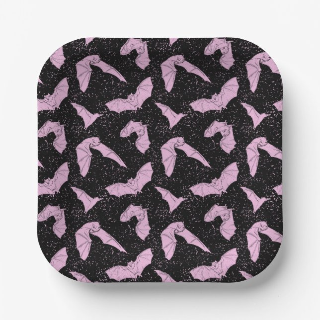 Assiettes En Carton Plaques de papier à chaume rose (Recto)