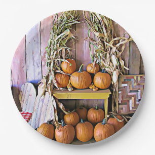 Assiettes En Carton Plaques de papier à motif Citrouille d'Halloween