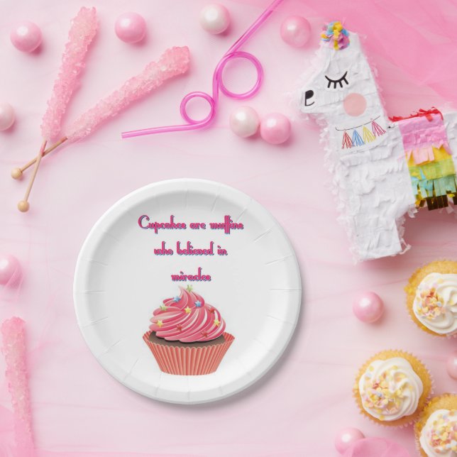 Assiettes En Carton Plaques de papier à pâte Cupcake 7" (Fête)