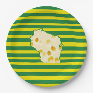 Assiettes En Carton Plaques de papier à tête vert et or