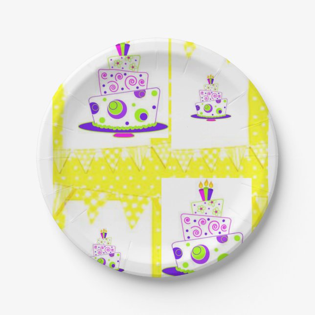 Assiettes En Carton Plaques de papier Anniversaire (Devant)